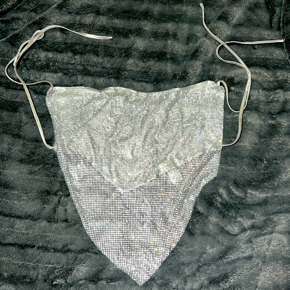 ✨💎 Silver Rhinestone Halter Top💎✨ - Picture 3 of 6